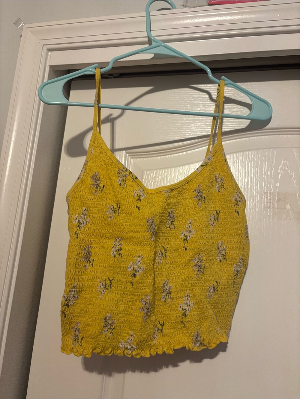 Hollister Yellow Floral Smocked Cami